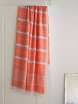 asciugamano hammam mandarino/azzurro 170x100cm
