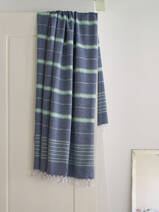 hammam towel navy blue/fresh green 170x100cm