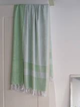 hammam towel with terry cloth, pistachio