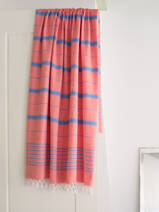 hammam towel coral red/mediterranean blue 170x100cm