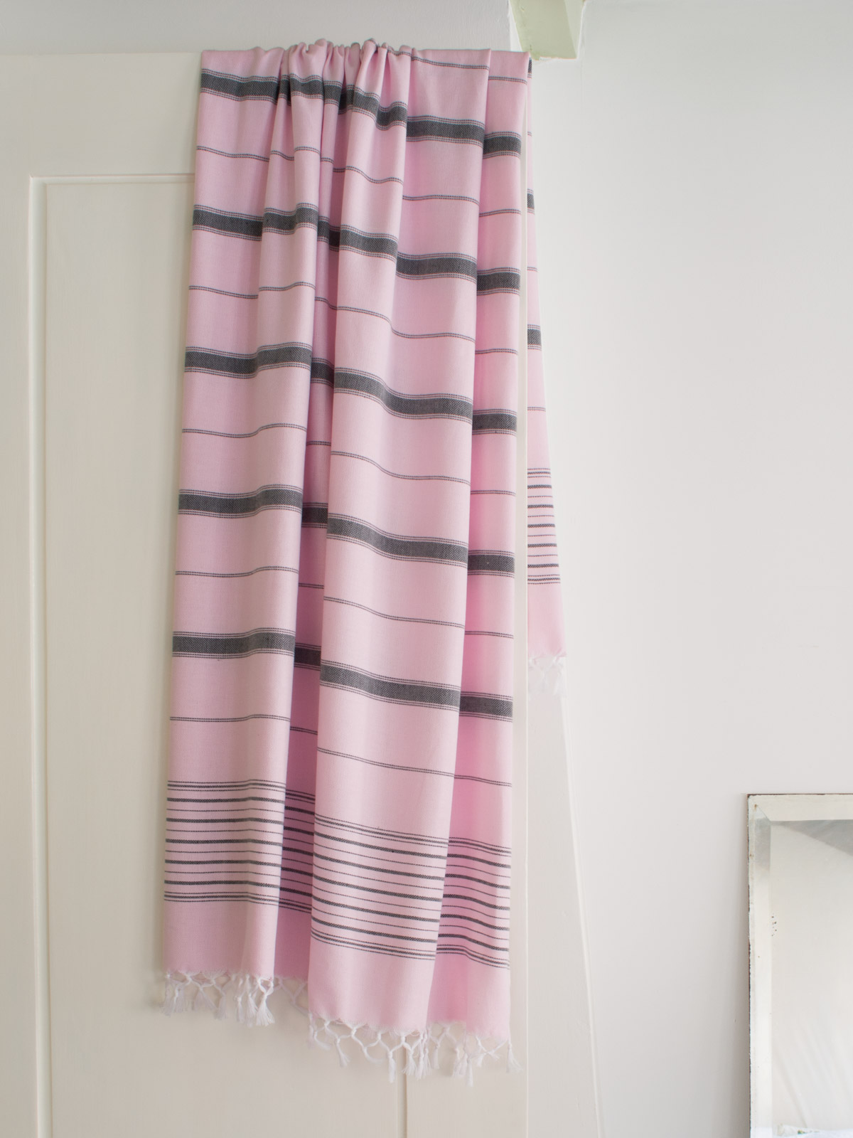 asciugamano hammmam rosa/nero 170x100cm