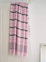 asciugamano hammmam rosa/nero 170x100cm
