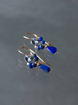 earrings Dancer lapis, blue crystal