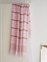 asciugamano hammam rosa/marrone 170x100cm