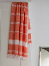 hammam towel checkered mandarin/white