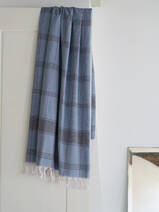 hammam towel checkered steel blue/dark blue