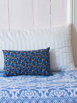 cushion 37x23 cm blue roses