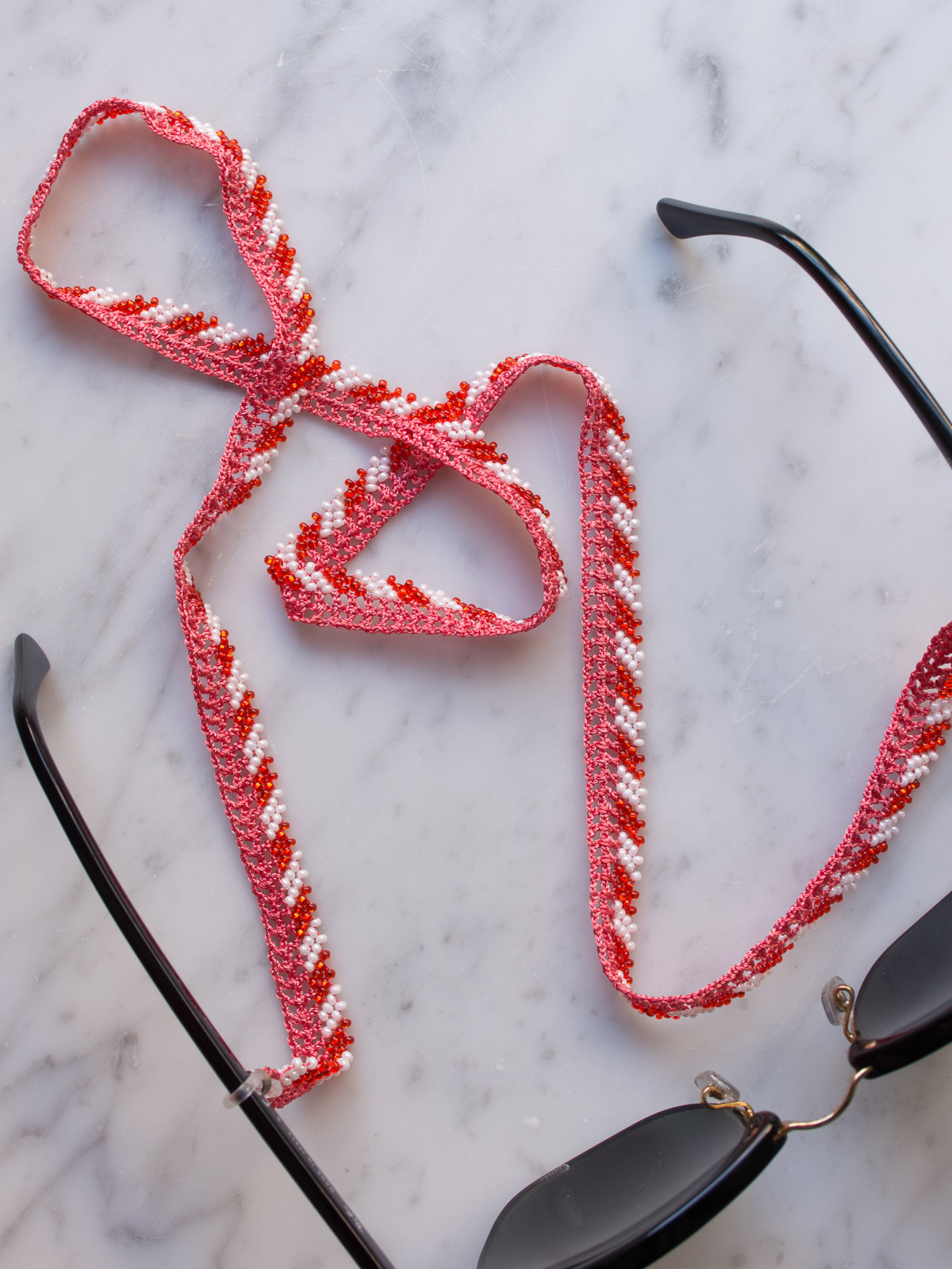 crochet eyeglass cord Stripes