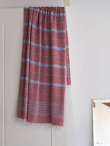hammam towel burgundy red/blue