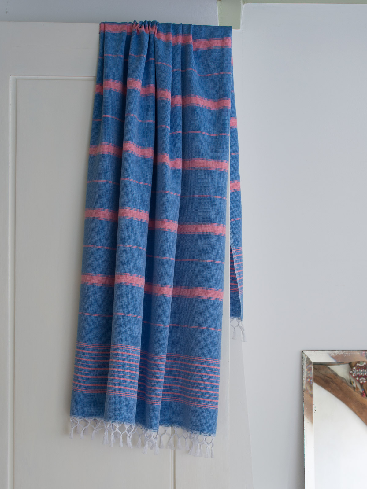 hammam towel mediterranean blue/candy pink 170x100cm