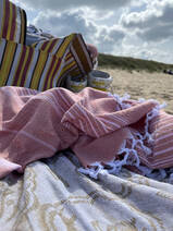 asciugamano hammam XL rame/rosa 220x160cm