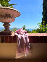 hammam towel XL pink/brown 220x160cm