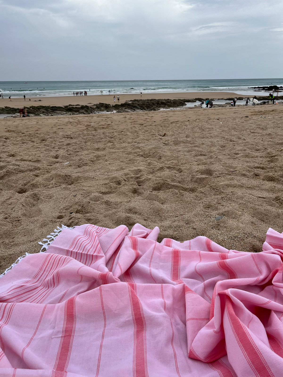 hammam towel XL powder pink/coral red 220x160cm