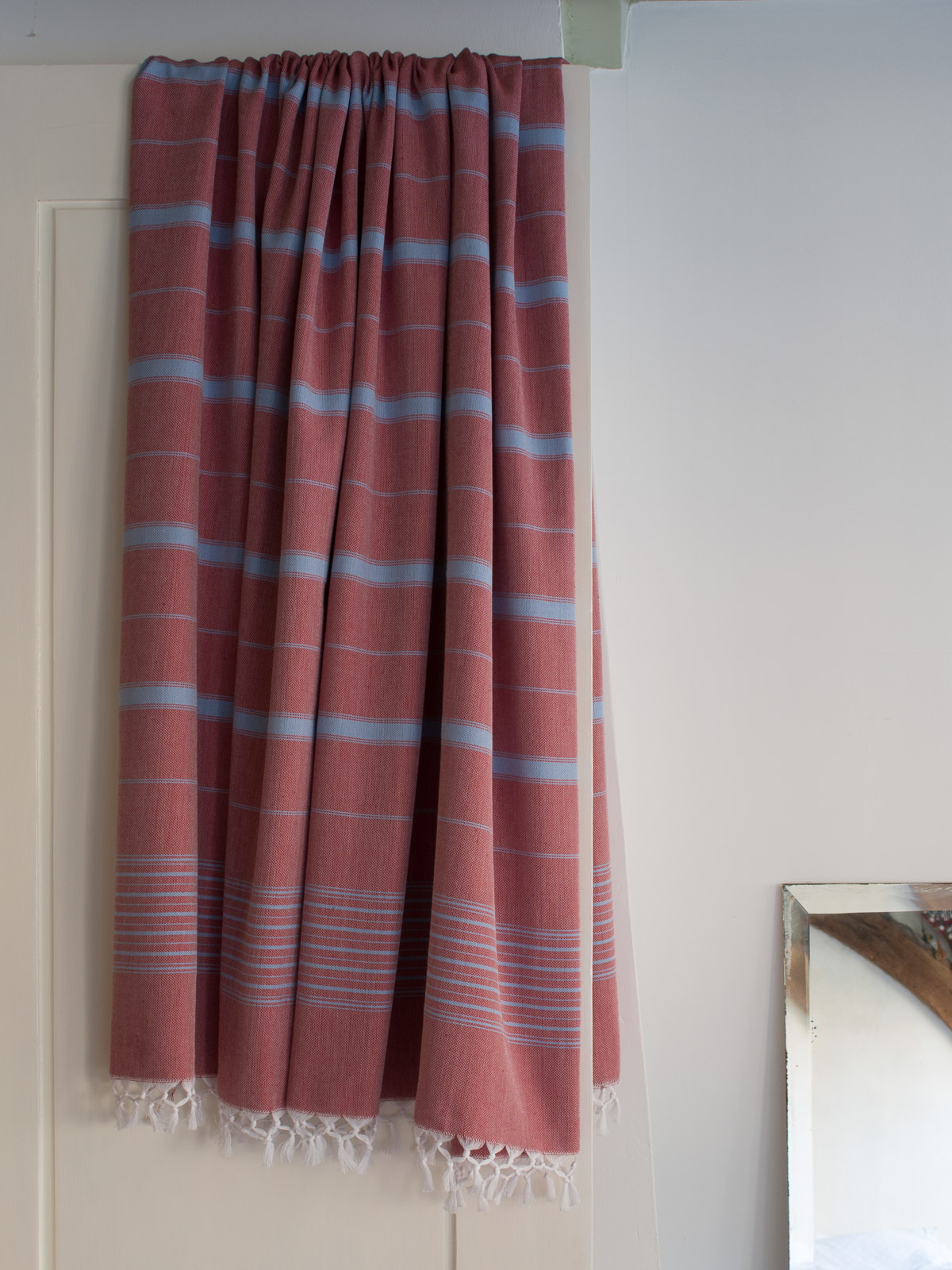 hammam towel XL burgundy red/blue 220x160cm