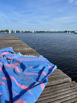 hammam towel XL mediterranean blue/candy pink 220x160cm