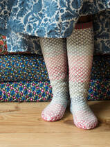 hand knitted stockings, various colors