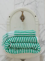 striped towel jade green 170x90 cm