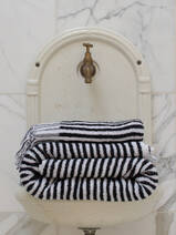 striped towel black 170x90 cm