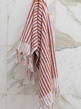 striped towel copper 100x45 cm
