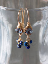 earrings Small Clover light blue crystal, lapis