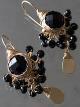 earrings Goddess black onyx