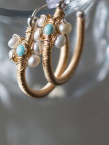 earrings Jasmine hoop, turquoise