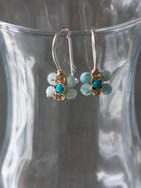earrings Jasmine mini, amazonite and turquoise