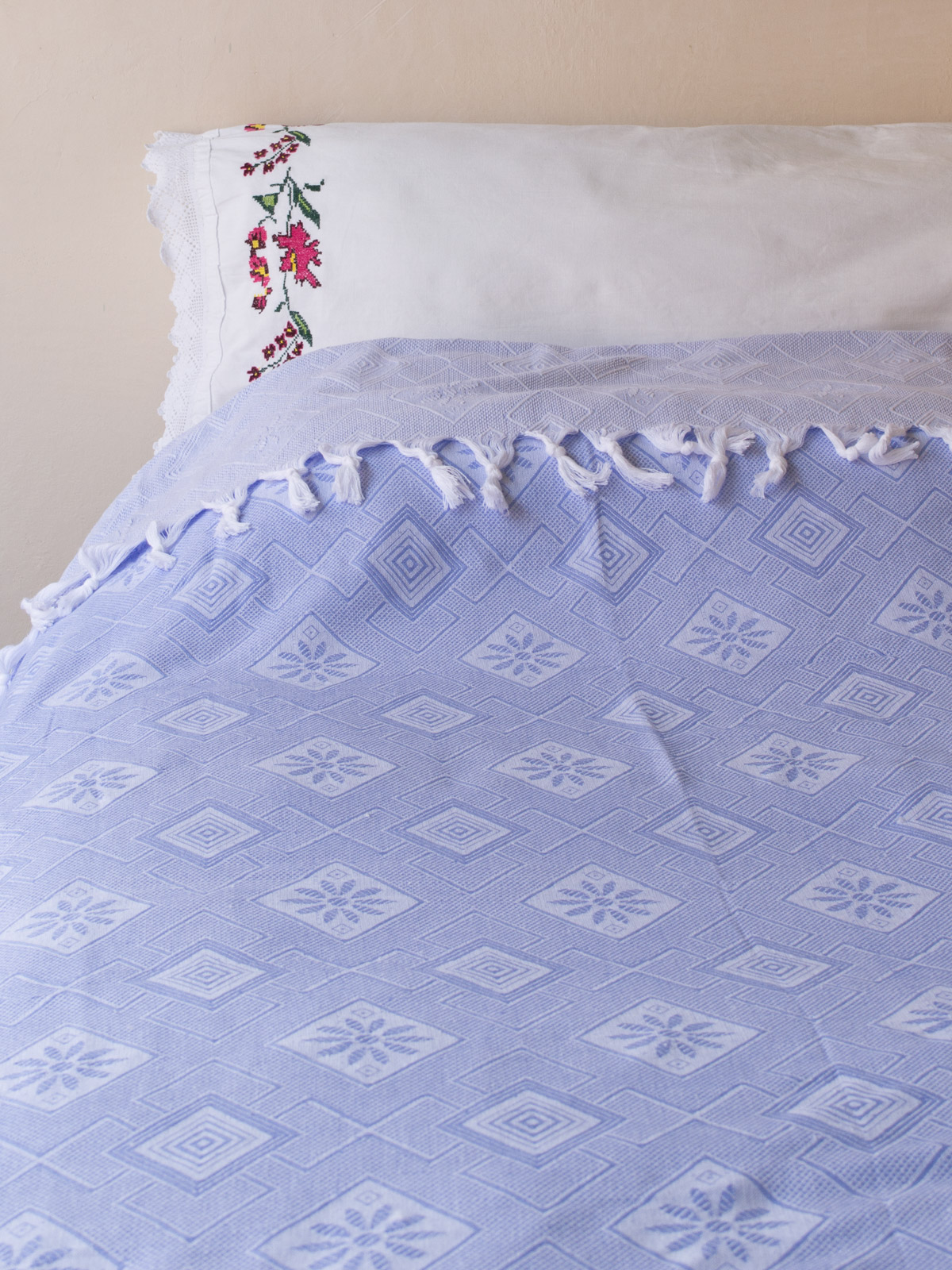 couvre-lit d'été bleu lavande