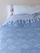couvre-lit d'été bleu fer