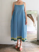 blue cotton slip dress