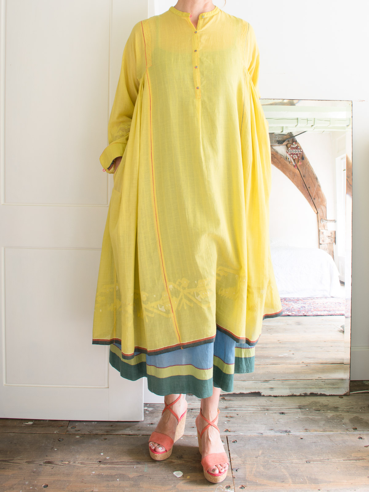 half-length dress yellow