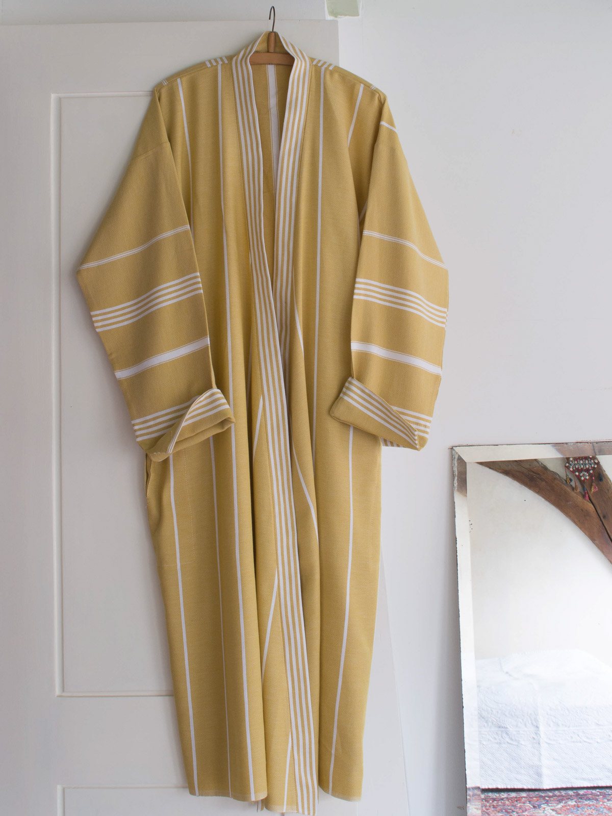 hammam bathrobe size L, mustard yellow