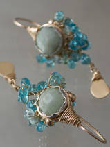 earrings Goddess aquamarine and apatite