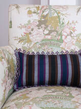 cushion 43x23 cm dark blue/purple/brown striped