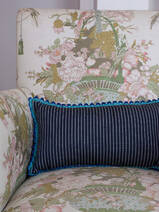 cushion 43x23 cm dark blue/light grey striped