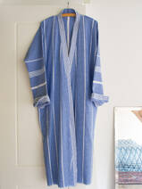 hamam badjas maat XL, grieksblauw