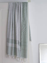 hammam towel with terry cloth, pine green
