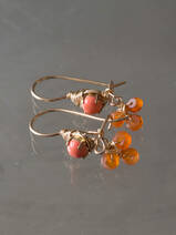 earrings Small Clover orange coral, carnelian