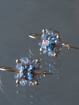earrings Victoria light blue crystal, labradorite