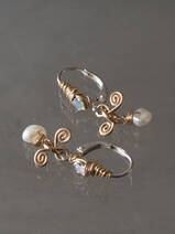 earrings Spiral opal and pearl