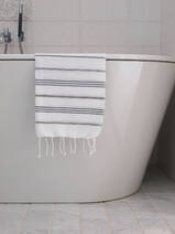 hammam towel white/darkgrey