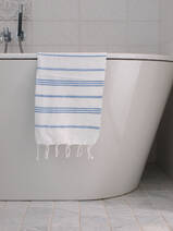 asciugamano hammam bianco/blu