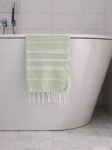 asciugamano hammam verde chiaro/bianco