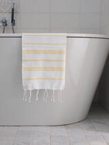 asciugamano hammam bianco/giallo