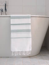 asciugamano hammam bianco/grigio-verde
