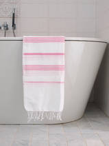 asciugamano hammam bianco/rosa sorbetto