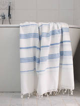 asciugamano hammam bianco/blu