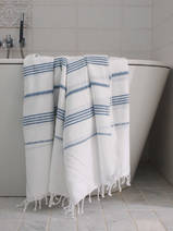 hammam towel white/jeans blue