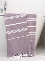 hammam towel aubergine/white