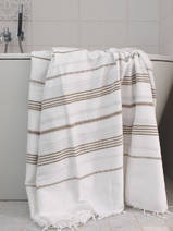 hammam towel white/olive green